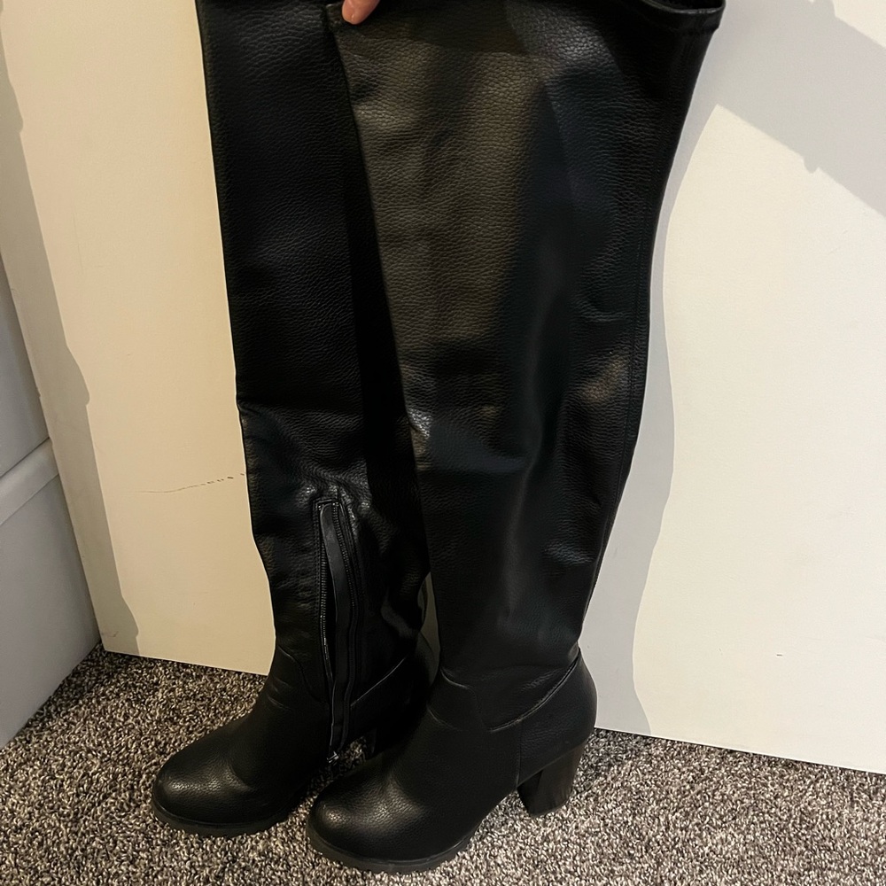 Buffalo Shoes Over-the-Knee Vegan Leather Boots